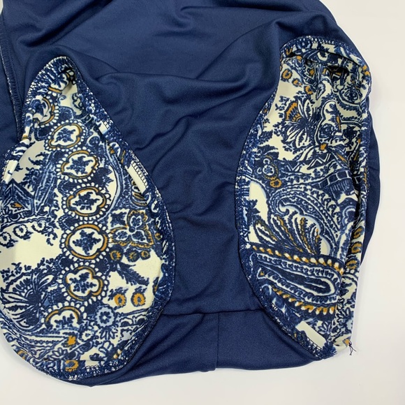 Anne Cole Paisley Halter One Piece Swimsuit Sz 8 - Picture 5 of 7